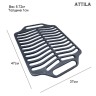 Решётка гриль чугунная прямоугольная ATTILA 470х370х09мм